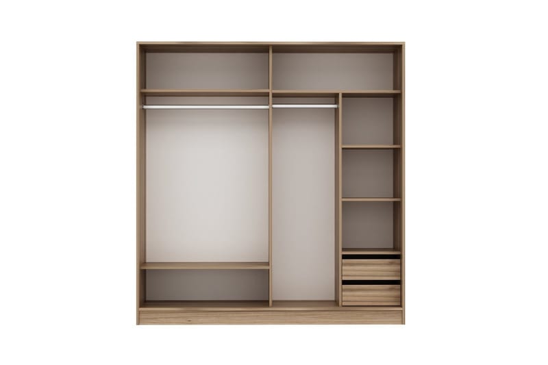 Fruitland Garderobe 220 cm - Hvit / Brun / Eik - Oppbevaring - Garderober & garderobesystem