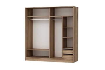 Fruitland Garderobe 220 cm - Hvit / Brun / Eik - Oppbevaring - Garderober & garderobesystem