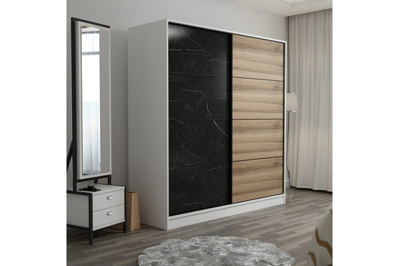 Fruitland Garderobe 220 cm - Svart/Brun - Oppbevaring - Garderober & garderobesystem