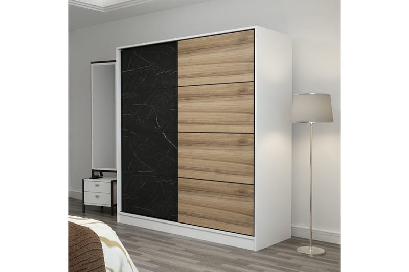 Fruitland Garderobe 220 cm - Svart/Brun - Oppbevaring - Garderober & garderobesystem