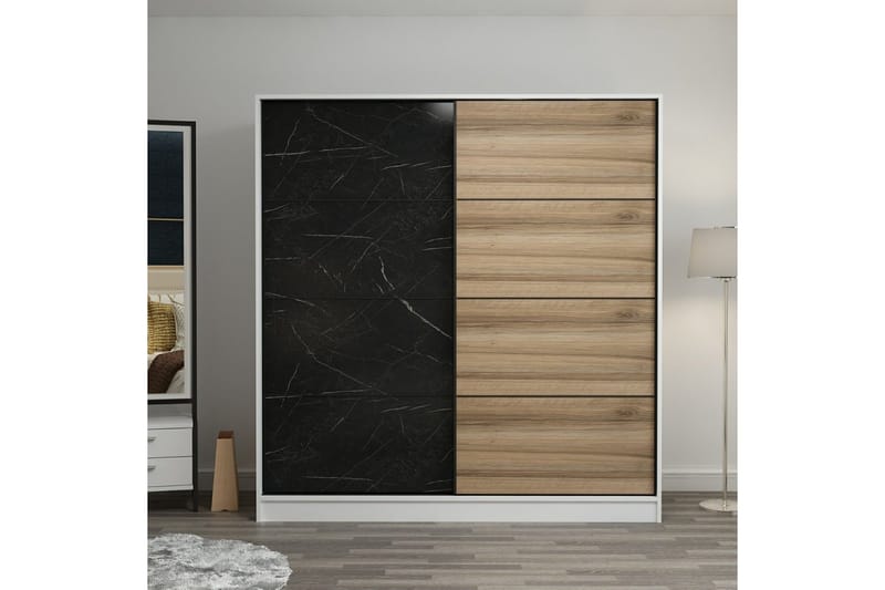 Fruitland Garderobe 220 cm, Svart/Brun