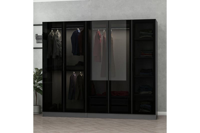 Fruitland Garderobe 225 cm - Antrasitt - Oppbevaring - Garderober & garderobesystem