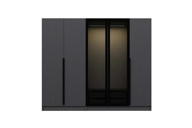 Fruitland Garderobe 225 cm - Antrasitt - Oppbevaring - Garderober & garderobesystem