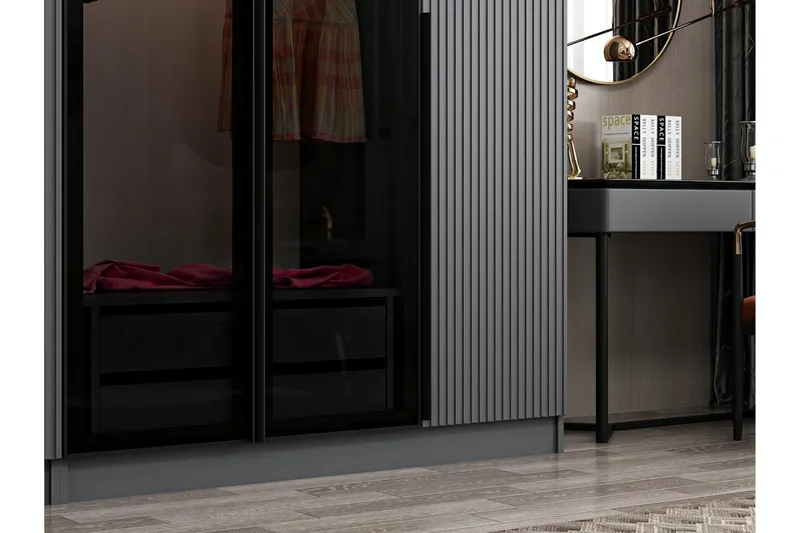 Fruitland Garderobe 225 cm - Antrasitt - Oppbevaring - Garderober & garderobesystem