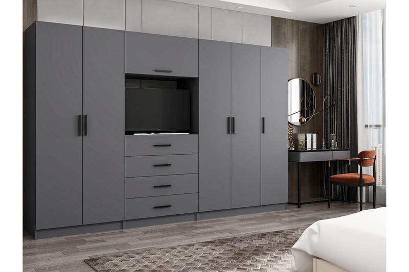 Fruitland Garderobe 225 cm - Antrasitt - Oppbevaring - Garderober & garderobesystem
