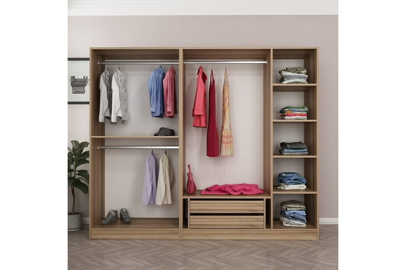 Fruitland Garderobe 225 cm - Brun - Oppbevaring - Garderober & garderobesystem