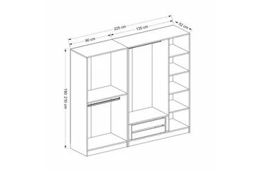 Fruitland Garderobe 225 cm - Hvit - Oppbevaring - Garderober & garderobesystem