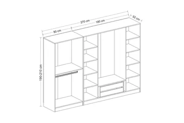 Fruitland Garderobe 270 cm - Antrasitt - Oppbevaring - Garderober & garderobesystem