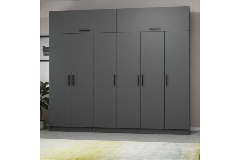 Fruitland Garderobe 270 cm - Antrasitt - Oppbevaring - Garderober & garderobesystem
