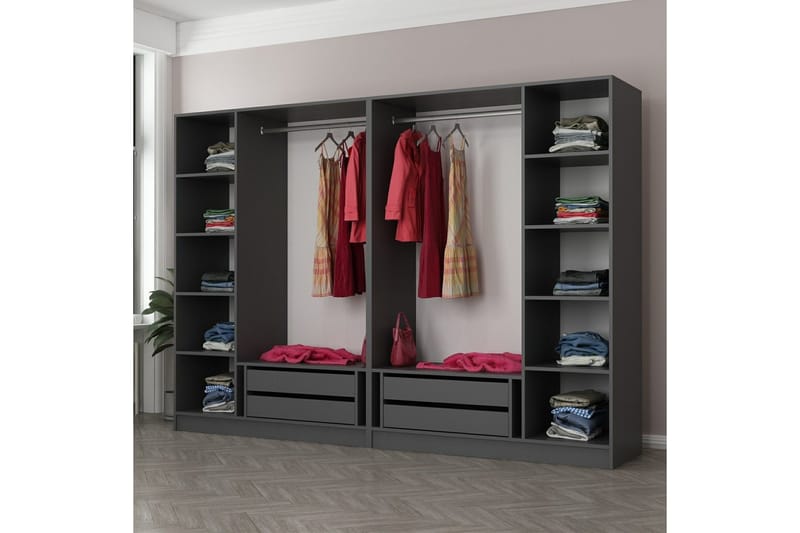 Fruitland Garderobe 270 cm - Antrasitt - Oppbevaring - Garderober & garderobesystem