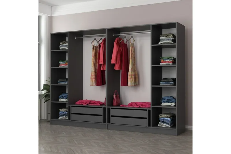 Fruitland Garderobe 270 cm - Antrasitt - Oppbevaring - Garderober & garderobesystem