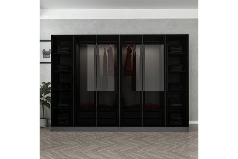 Fruitland Garderobe 270 cm - Antrasitt - Oppbevaring - Garderober & garderobesystem