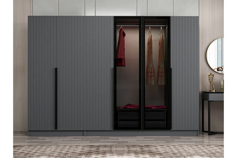 Fruitland Garderobe 270 cm - Antrasitt - Oppbevaring - Garderober & garderobesystem