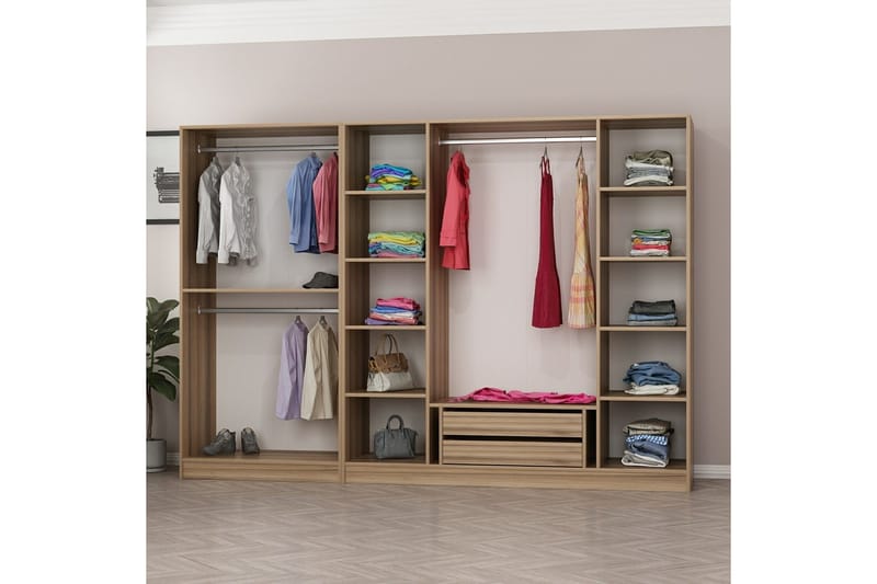 Fruitland Garderobe 270 cm - Brun - Oppbevaring - Garderober & garderobesystem