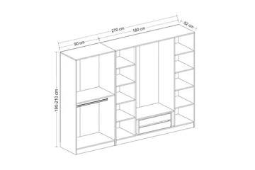 Fruitland Garderobe 270 cm - Brun - Oppbevaring - Garderober & garderobesystem
