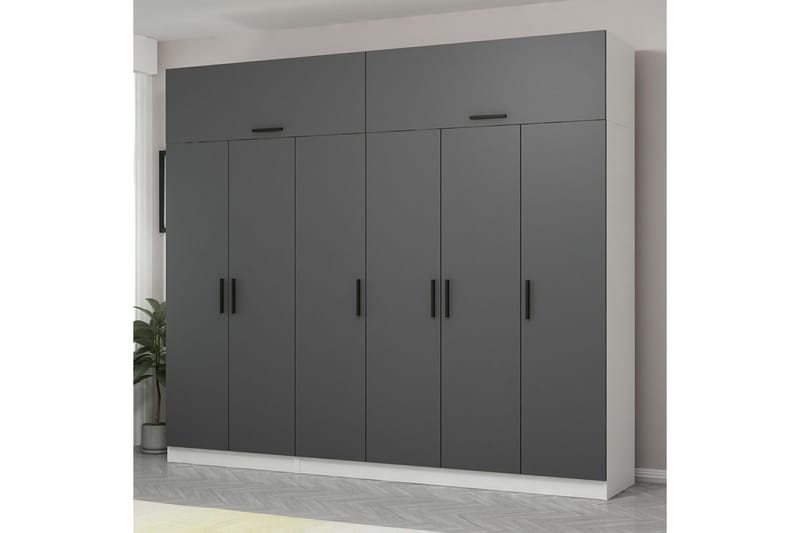 Fruitland Garderobe 270 cm - Grå/Hvit - Oppbevaring - Garderober & garderobesystem