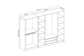 Fruitland Garderobe 270 cm - Hvit - Oppbevaring - Garderober & garderobesystem
