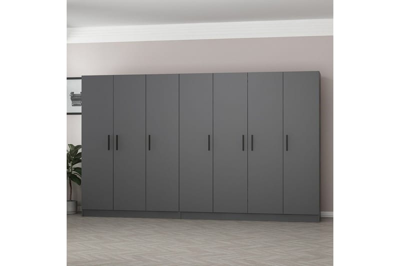 Fruitland Garderobe 315 cm - Antrasitt - Oppbevaring - Garderober & garderobesystem