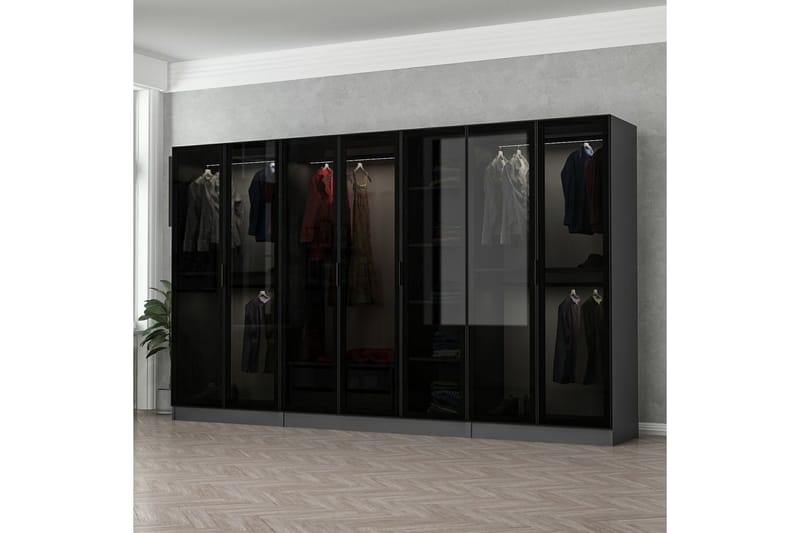 Fruitland Garderobe 315 cm - Antrasitt - Oppbevaring - Garderober & garderobesystem