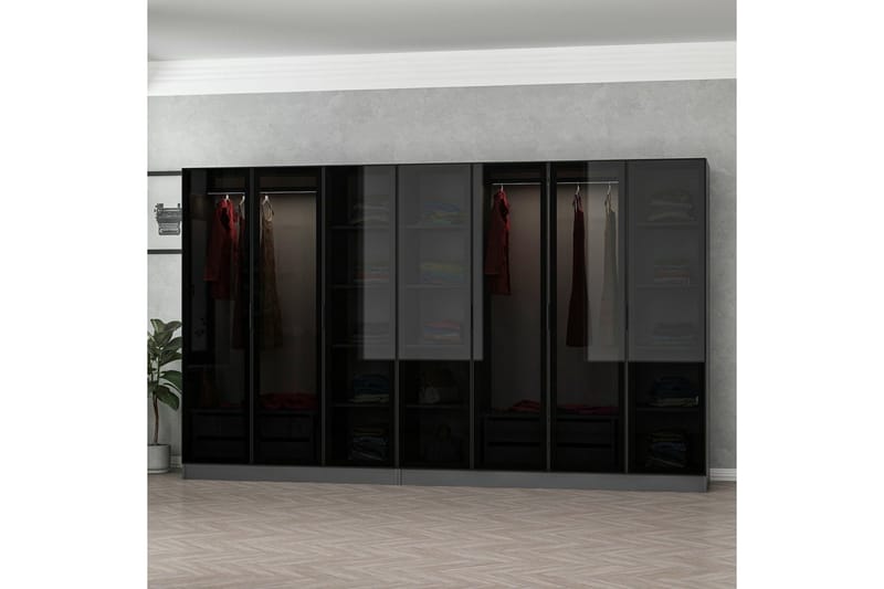 Fruitland Garderobe 315 cm - Antrasitt - Oppbevaring - Garderober & garderobesystem