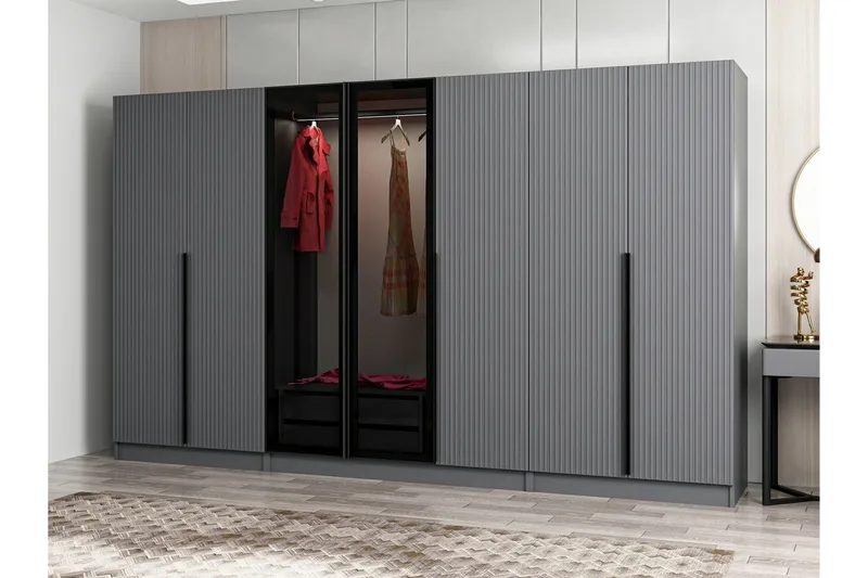 Fruitland Garderobe 315 cm - Antrasitt - Oppbevaring - Garderober & garderobesystem