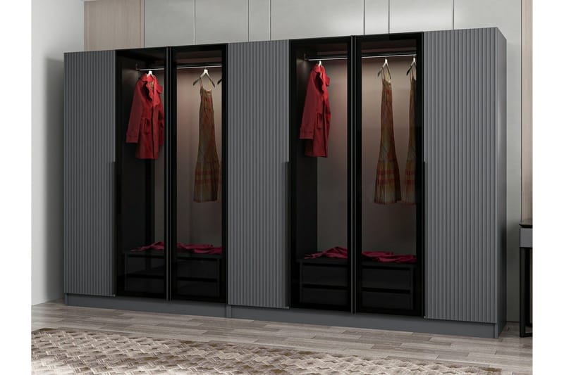 Fruitland Garderobe 315 cm - Antrasitt - Oppbevaring - Garderober & garderobesystem
