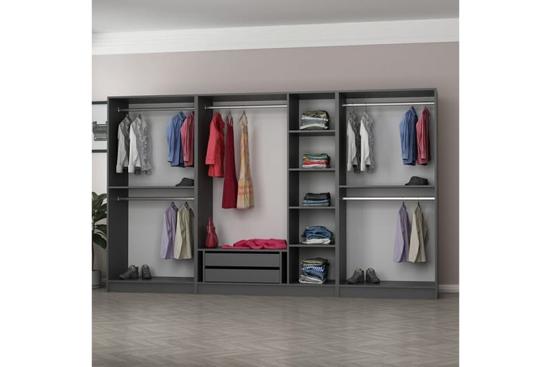 Fruitland Garderobe 315 cm - Antrasitt - Oppbevaring - Garderober & garderobesystem
