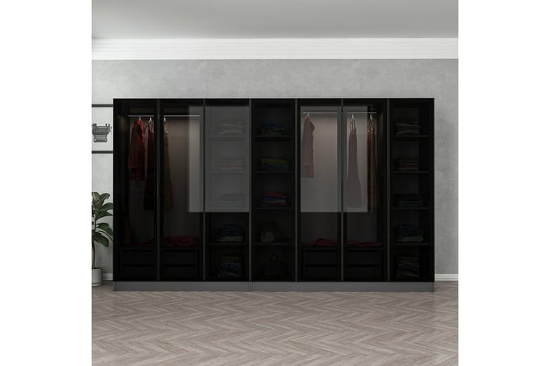 Fruitland Garderobe 315 cm - Antrasitt - Oppbevaring - Garderober & garderobesystem