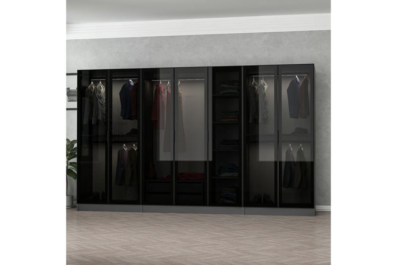 Fruitland Garderobe 315 cm - Antrasitt - Oppbevaring - Garderober & garderobesystem