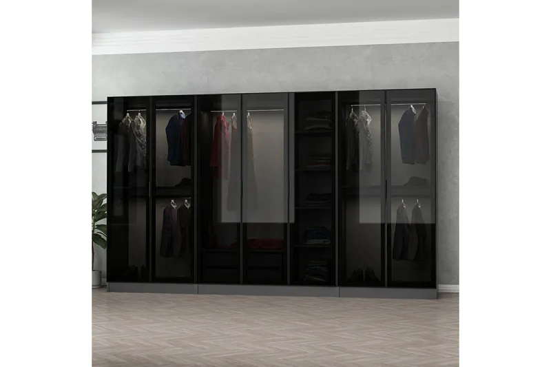 Fruitland Garderobe 315 cm - Antrasitt - Oppbevaring - Garderober & garderobesystem