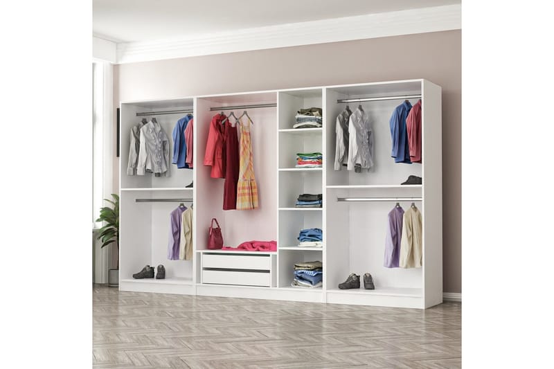 Fruitland Garderobe 315 cm - Hvit - Oppbevaring - Garderober & garderobesystem