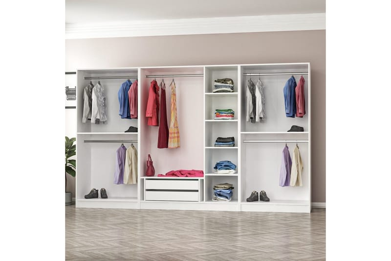 Fruitland Garderobe 315 cm - Hvit - Oppbevaring - Garderober & garderobesystem