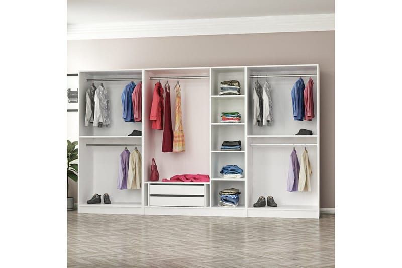 Fruitland Garderobe 315 cm - Hvit - Oppbevaring - Garderober & garderobesystem