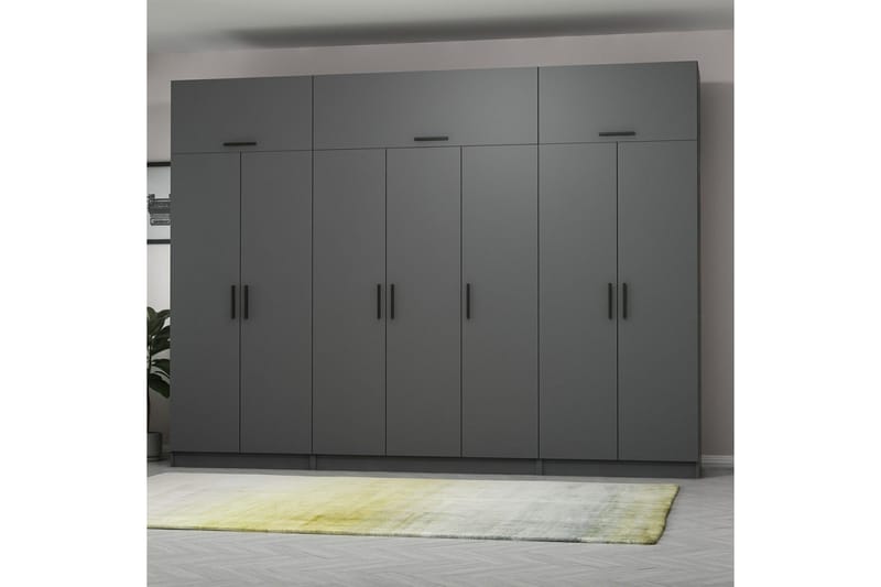 Fruitland Garderobe 315x235 cm - Antrasitt - Oppbevaring - Garderober & garderobesystem