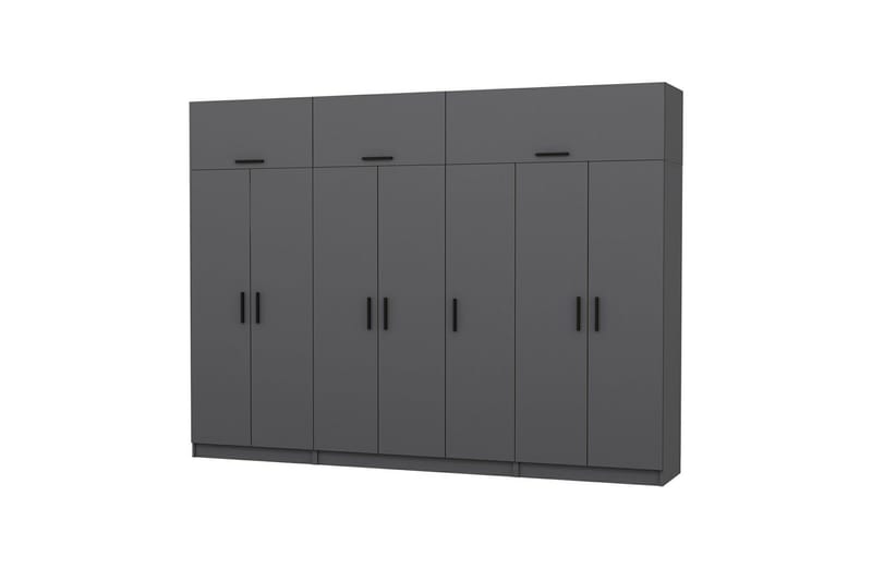 Fruitland Garderobe 315x235 cm - Antrasitt - Oppbevaring - Garderober & garderobesystem