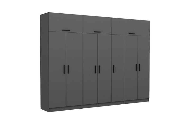 Fruitland Garderobe 315x235 cm - Antrasitt - Oppbevaring - Garderober & garderobesystem
