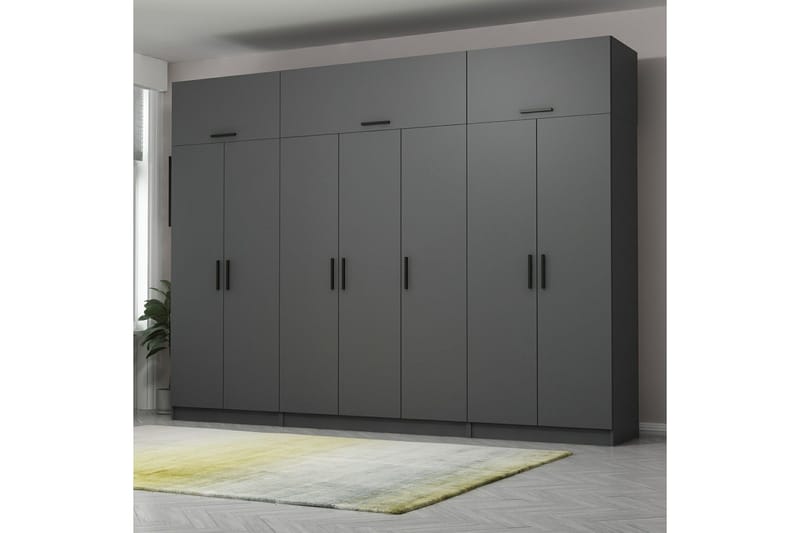 Fruitland Garderobe 315x235 cm - Antrasitt - Oppbevaring - Garderober & garderobesystem