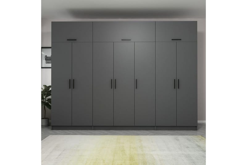 Fruitland Garderobe 315x235 cm - Antrasitt - Oppbevaring - Garderober & garderobesystem