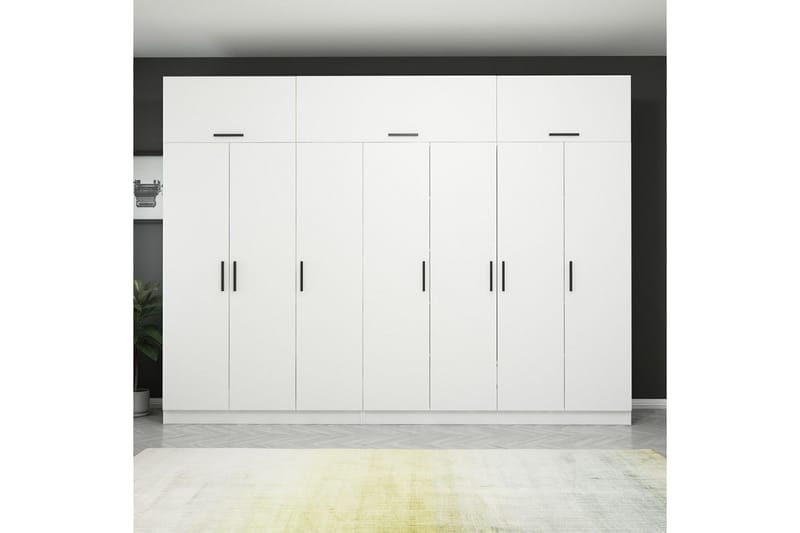 Fruitland Garderobe 315x235 cm - Hvit - Oppbevaring - Garderober & garderobesystem