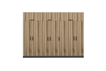 Fruitland Garderobe 315x235 cm - Valnøtt/Antrasitt - Oppbevaring - Garderober & garderobesystem