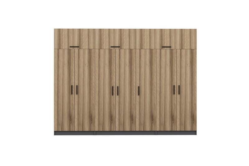 Fruitland Garderobe 315x235 cm - Valnøtt/Antrasitt - Oppbevaring - Garderober & garderobesystem