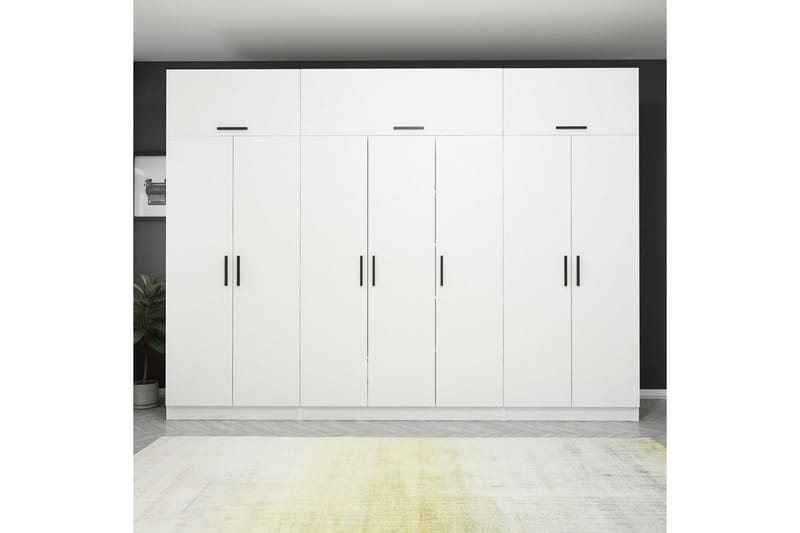 Fruitland Garderobe 315x255 cm - Hvit - Oppbevaring - Garderober & garderobesystem