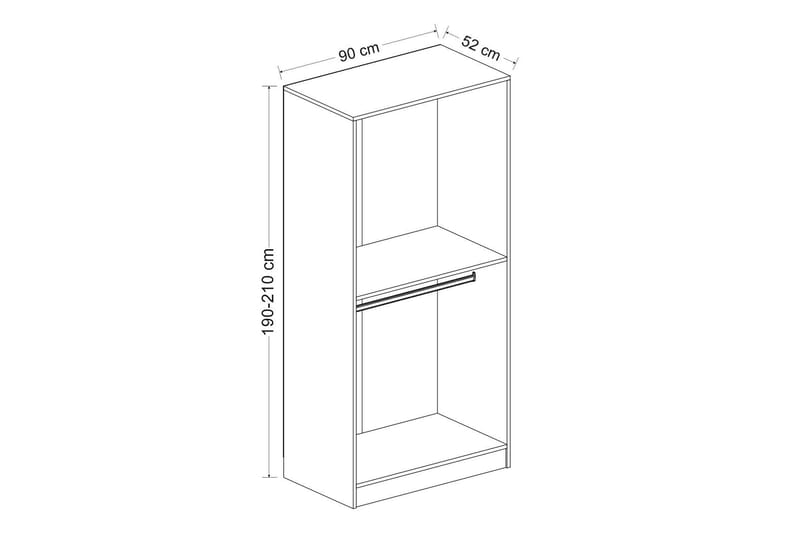 Fruitland Garderobe 90 cm - Eik - Oppbevaring - Garderober & garderobesystem