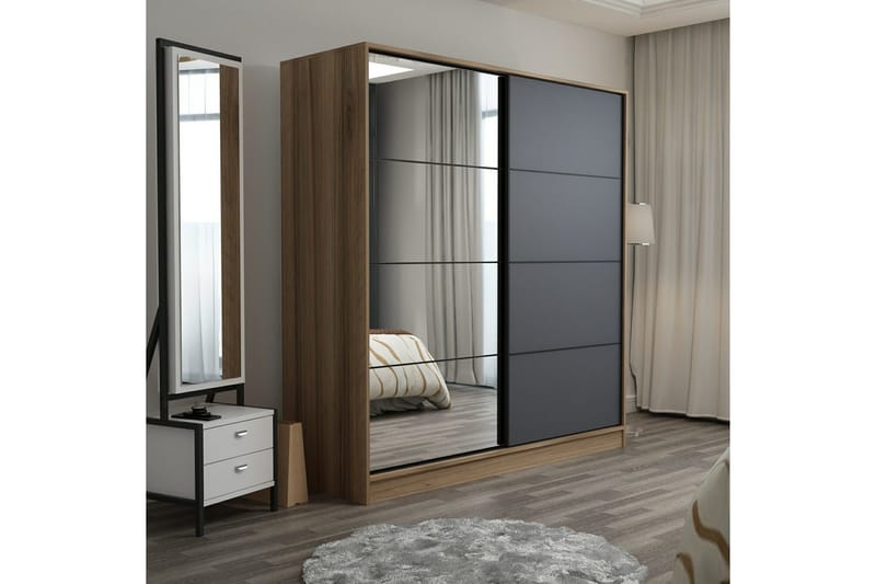 Fruitland Garderobe med Speil - Antrasitt - Oppbevaring - Garderober & garderobesystem