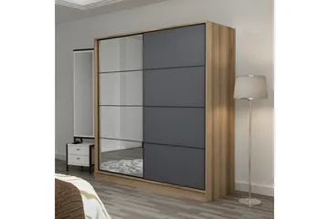 Fruitland Garderobe med Speil - Antrasitt - Oppbevaring - Garderober & garderobesystem