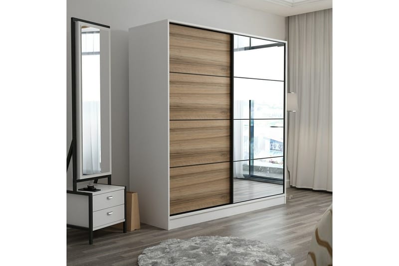 Fruitland Garderobe med Speil - Brun - Oppbevaring - Garderober & garderobesystem