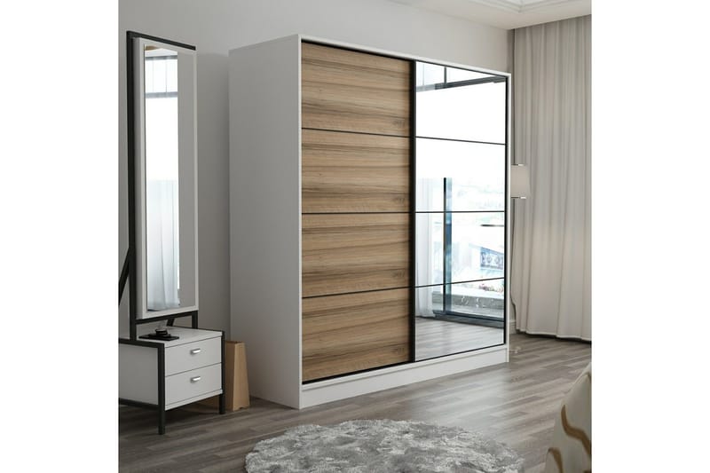 Fruitland Garderobe med Speil - Brun - Oppbevaring - Garderober & garderobesystem