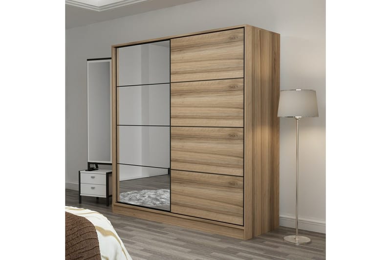 Fruitland Garderobe med Speil - Brun - Oppbevaring - Garderober & garderobesystem