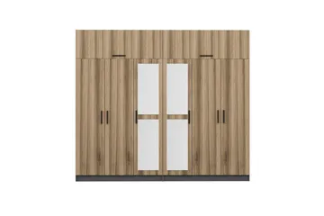 Fruitland Garderobe med Speil - Brun/Grå - Oppbevaring - Garderober & garderobesystem