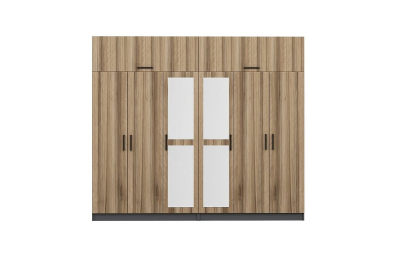 Fruitland Garderobe med Speil - Brun/Grå - Oppbevaring - Garderober & garderobesystem